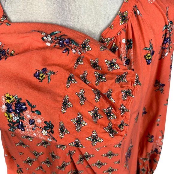 Fig and Flower Boho Peasant Blouse Mixed Prints Floral Geometric Cottagecore L - Picture 2 of 10